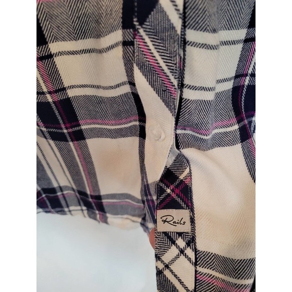 Rails Hunter White Orchid Flannel Plaid Shirt Size Medium - Picture 3 of 6